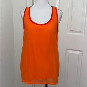 The Limited | Orange with Red Trimming Sleeveless Top | Sz M